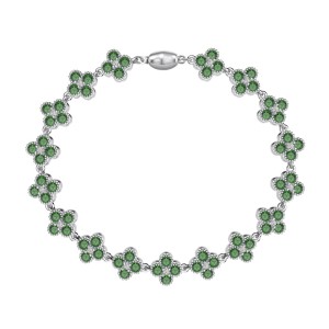 Sparkle Flower Zirconia Chain Bracelet 100100152