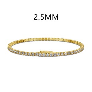 925 Sterling Silver 2.5mm Round Zirconia Tennis Bracelet 100100153