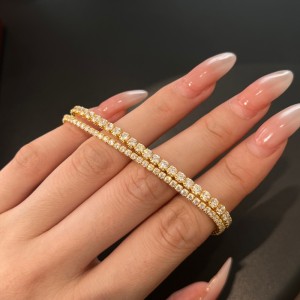 925 Sterling Silver 2.5mm Round Zirconia Tennis Bracelet 100100153