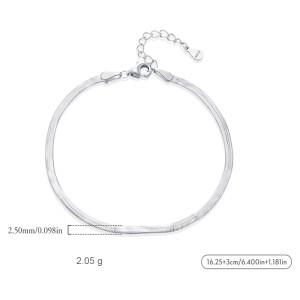 925 Sterling Silver Snake Blade Chain Bracelet 100100157