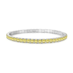 S925 Rainbow Elastic Cord with Colorful Cubic Zirconia Bracelet 100100161