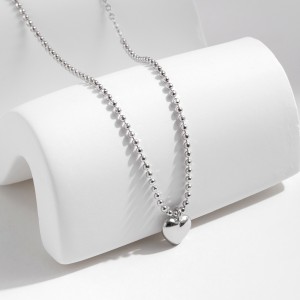 925 Sterling Silver Heart Beads Bracelet 100100162