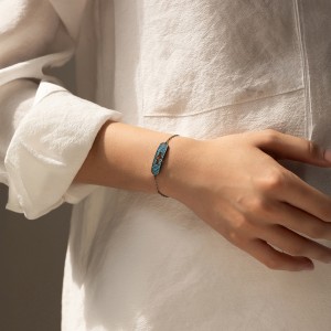 925 Sterling Silver Turquoise Star Bracelet 100100164