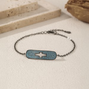 925 Sterling Silver Turquoise Star Bracelet 100100164