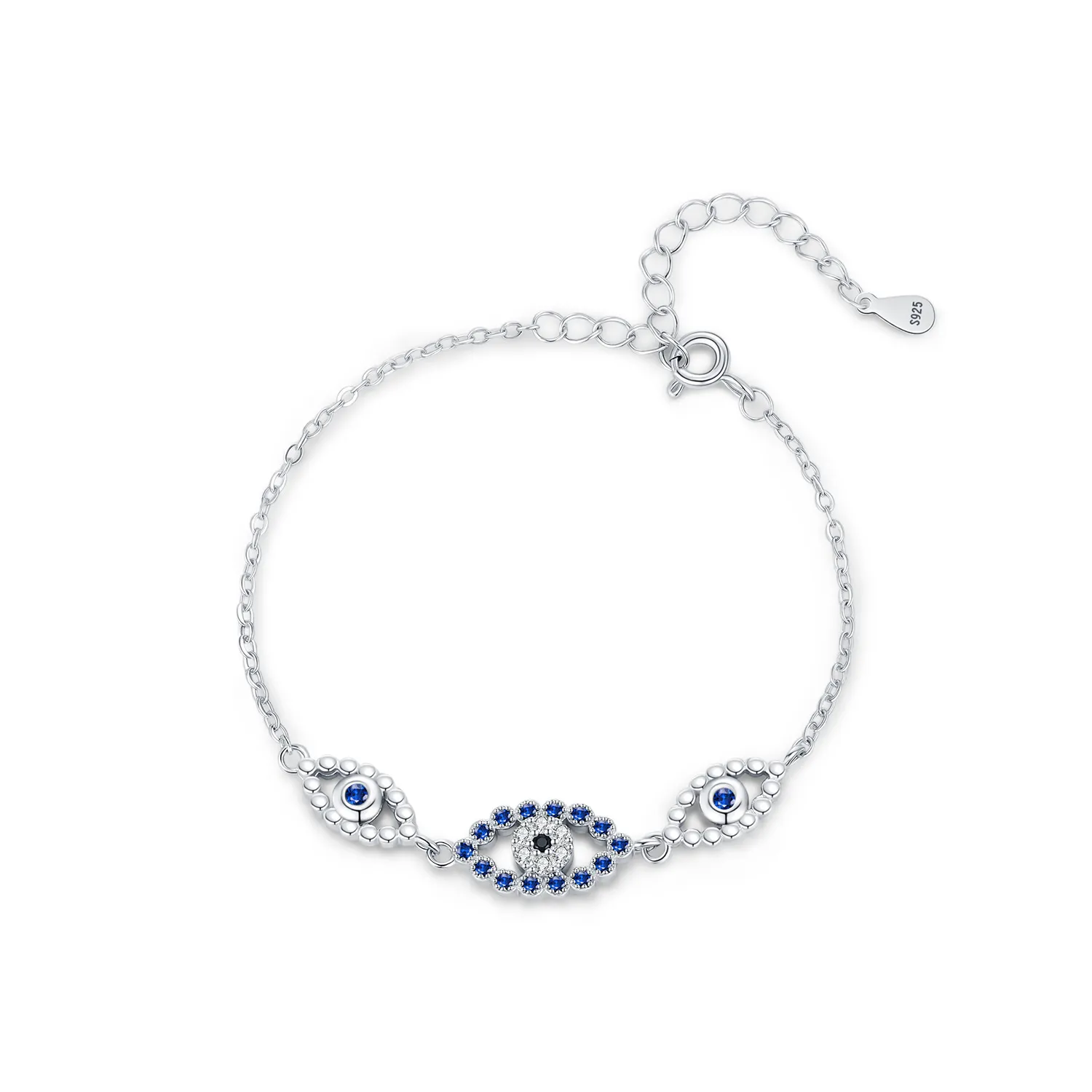 925 Sterling Silver Sparkle Zirconia Eye Bracelet 100100166