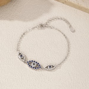 925 Sterling Silver Sparkle Zirconia Eye Bracelet 100100166