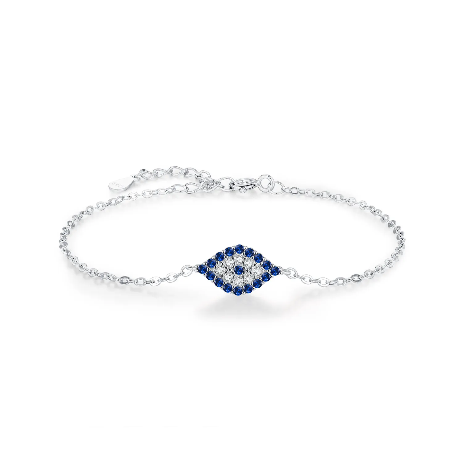 925 Sterling Silver Zirconia Evil Eye Bracelet 100100167