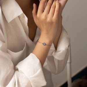925 Sterling Silver Zirconia Evil Eye Bracelet 100100167