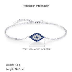 925 Sterling Silver Zirconia Evil Eye Bracelet 100100167