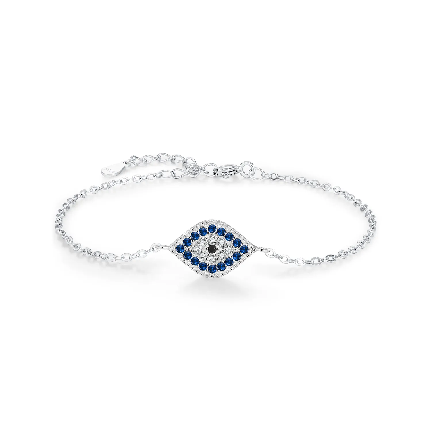 925 Sterling Silver Zirconia Evil Eye Bracelet 100100168