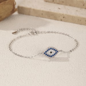 925 Sterling Silver Zirconia Evil Eye Bracelet 100100168