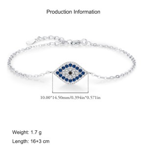 925 Sterling Silver Zirconia Evil Eye Bracelet 100100168
