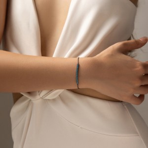 925 Sterling Silver Vintage Punk Turquoise Bracelet 100100169