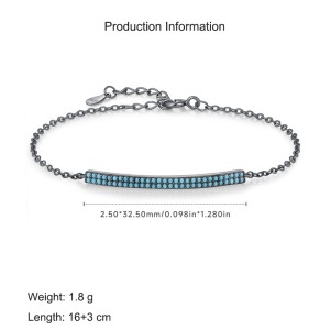 925 Sterling Silver Vintage Punk Turquoise Bracelet 100100169