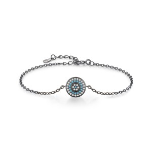 925 Sterling Silver Vintage Turquoise Zirocnia Bracelet 100100170