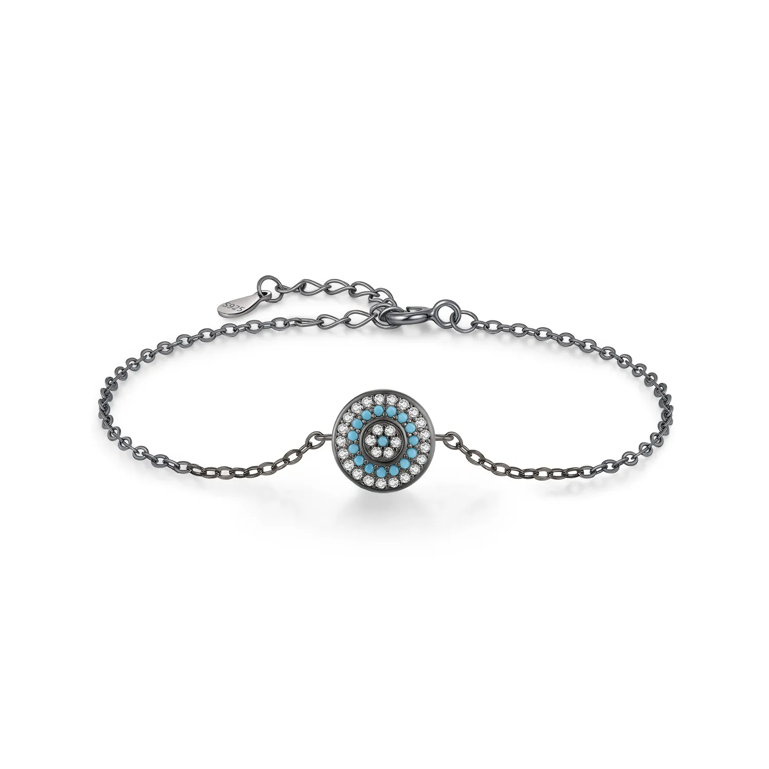 925 Sterling Silver Vintage Turquoise Zirocnia Bracelet 100100170