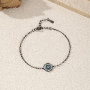 925 Sterling Silver Vintage Turquoise Zirocnia Bracelet 100100170