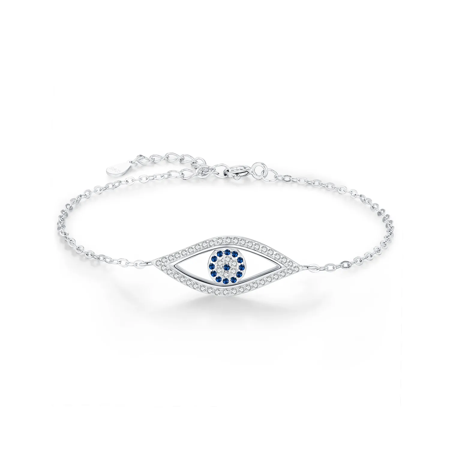 925 Sterling Silver Zirconia Evil Eye Bracelet 100100171