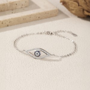 925 Sterling Silver Zirconia Evil Eye Bracelet 100100171