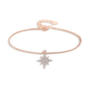 925 Sterling Silver Sparkling Zirconia Star Bracelet 100100179 925 Sterling Silver Sparkling Zirconia Star Bracelet 100100179