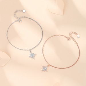925 Sterling Silver Sparkling Zirconia Star Bracelet 100100179 925 Sterling Silver Sparkling Zirconia Star Bracelet 100100179