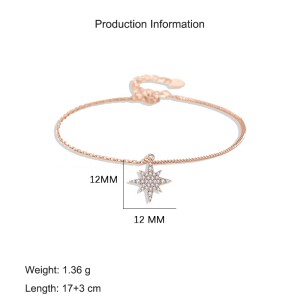 925 Sterling Silver Sparkling Zirconia Star Bracelet 100100179 925 Sterling Silver Sparkling Zirconia Star Bracelet 100100179