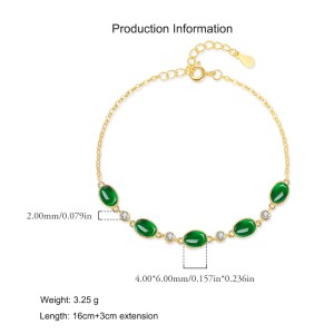 925 Sterling Silver Vintage Green Candy-Style Bracelet 100100188 925 Sterling Silver Vintage Green Candy-Style Bracelet 100100188