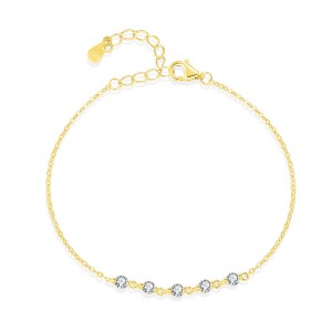 925 Sterling Silver Minimalist Zircon Bracelet 100100205