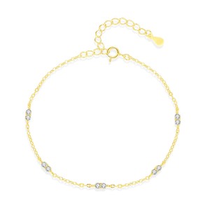 925 Sterling Silver Minimalist Zirconia Bracelet 100100206