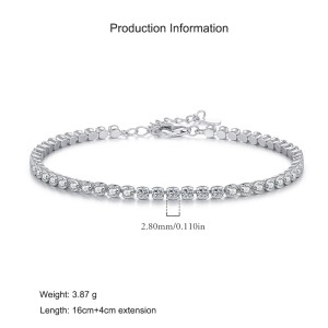 925 Sterling Silver Full CZ Tennis Bracelet 100100208