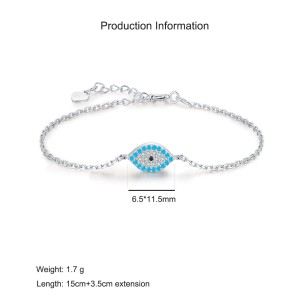 925 Sterling Silver Turquoise Evil Eye Bracelet 100100209 925 Sterling Silver Turquoise Evil Eye Bracelet 100100209