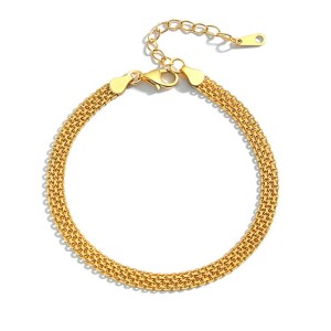 925 Sterling Silver Vintage Woven Chain Bracelet 100100215