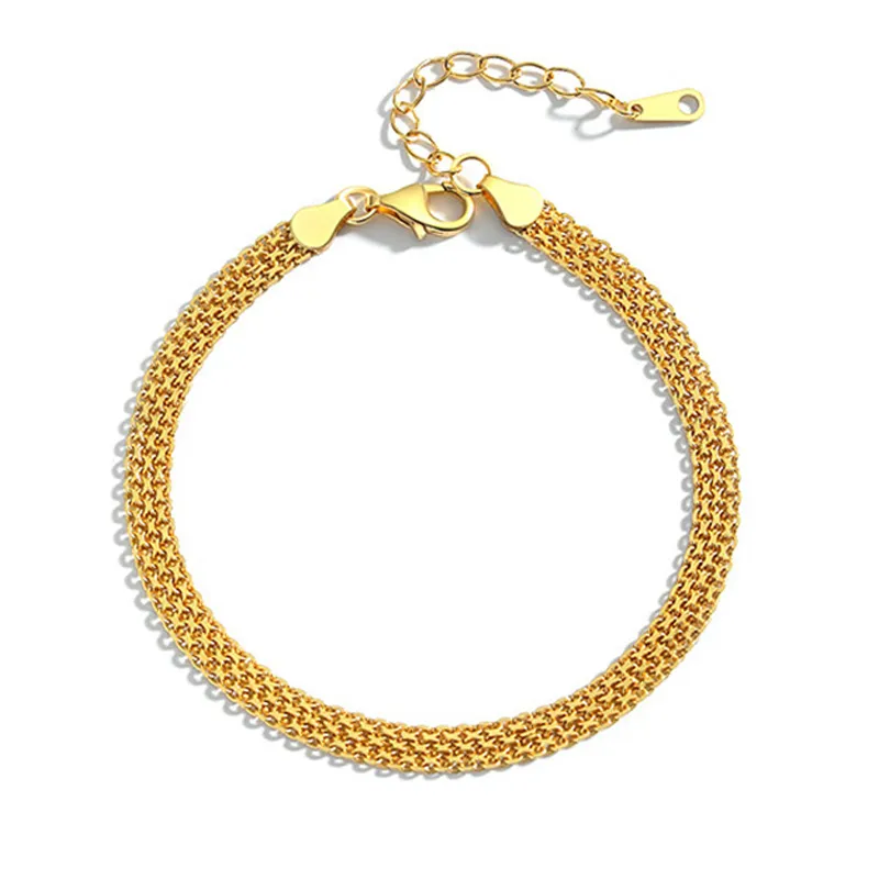 925 Sterling Silver Vintage Woven Chain Bracelet 100100215