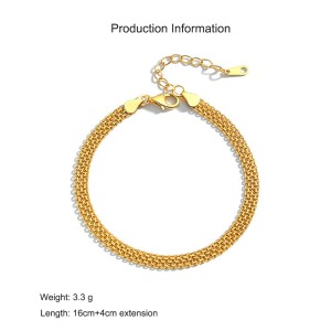 925 Sterling Silver Vintage Woven Chain Bracelet 100100215