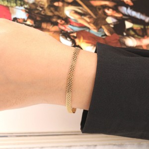 925 Sterling Silver Vintage Woven Chain Bracelet 100100215