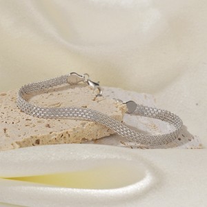 925 Sterling Silver Vintage Woven Chain Bracelet 100100215