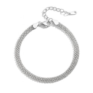 925 Sterling Silver Vintage Woven Chain Bracelet 100100215