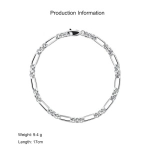 925 Sterling Silver Paperclip Chain Bracelet 100100216