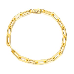 925 Sterling Silver Geometric Paperclip Chain Bracelet 100100218