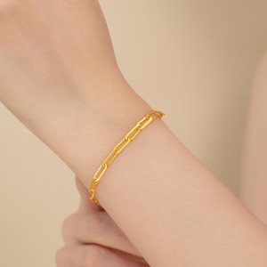 925 Sterling Silver Geometric Paperclip Chain Bracelet 100100218