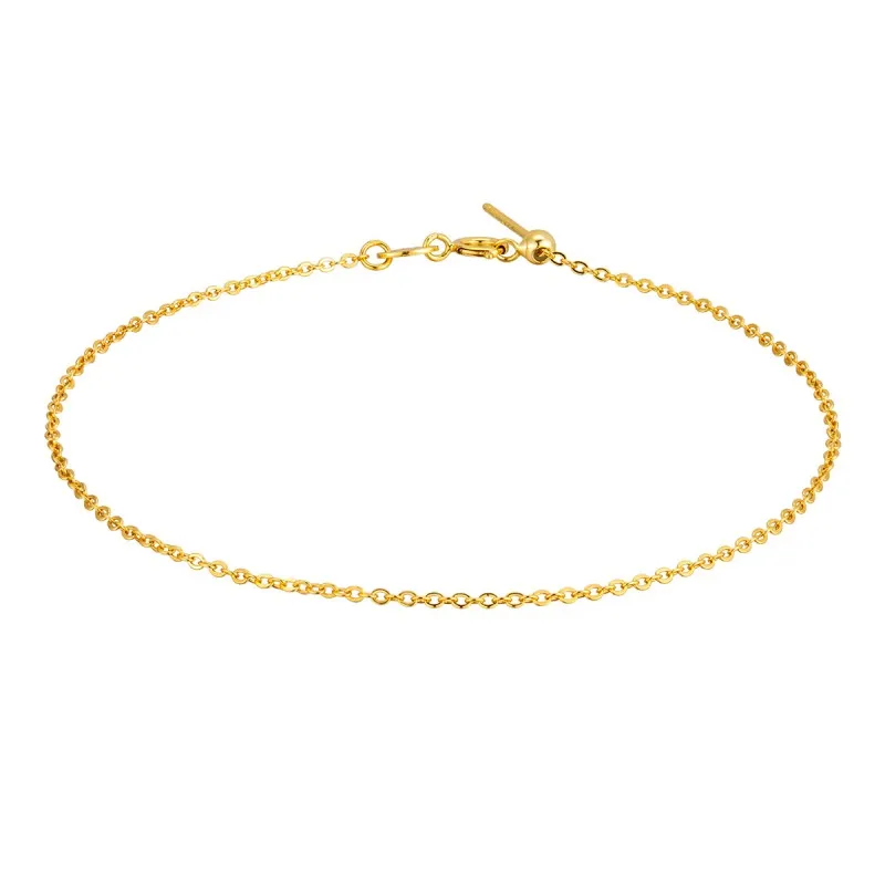 925 Sterling Silver Adjustable Plain Chain Bracelet 100100219