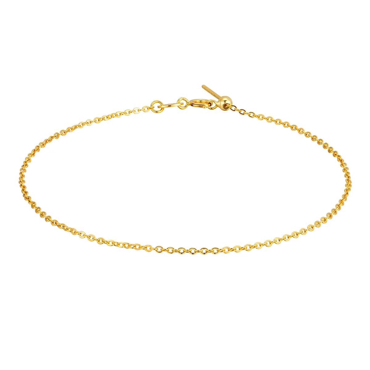 925 Sterling Silver Adjustable Plain Chain Bracelet 100100219