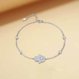 925 Sterling Silver Hamsa Hand Evil Eye Protection Bracelets 100100222