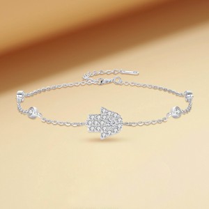925 Sterling Silver Hamsa Hand Evil Eye Protection Bracelets 100100222
