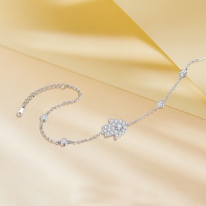 925 Sterling Silver Hamsa Hand Evil Eye Protection Bracelets 100100222