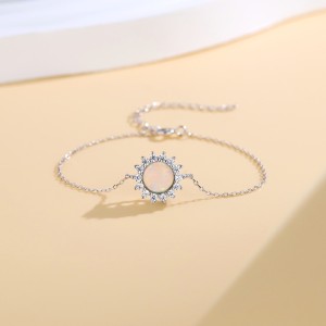 925 Sterling Silver 8mm Natural Opal Bracelet 100100223 925 Sterling Silver 8mm Natural Opal Bracelet 100100223