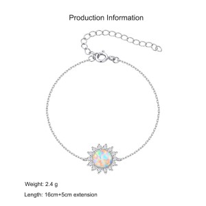 925 Sterling Silver 8mm Natural Opal Bracelet 100100223 925 Sterling Silver 8mm Natural Opal Bracelet 100100223