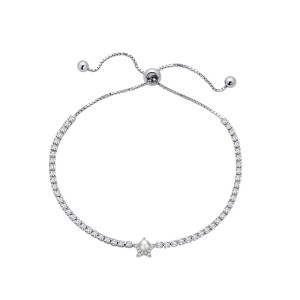 925 Sterling Silver Star Pearl Adjustable Tennis Bracelet 100100224