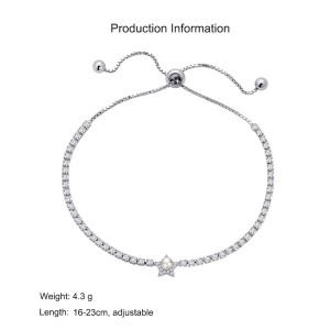 925 Sterling Silver Star Pearl Adjustable Tennis Bracelet 100100224