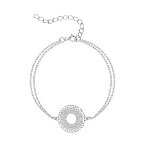 925 Sterling Silver Round Halo Adjustable Zircon Bracelets 100100226